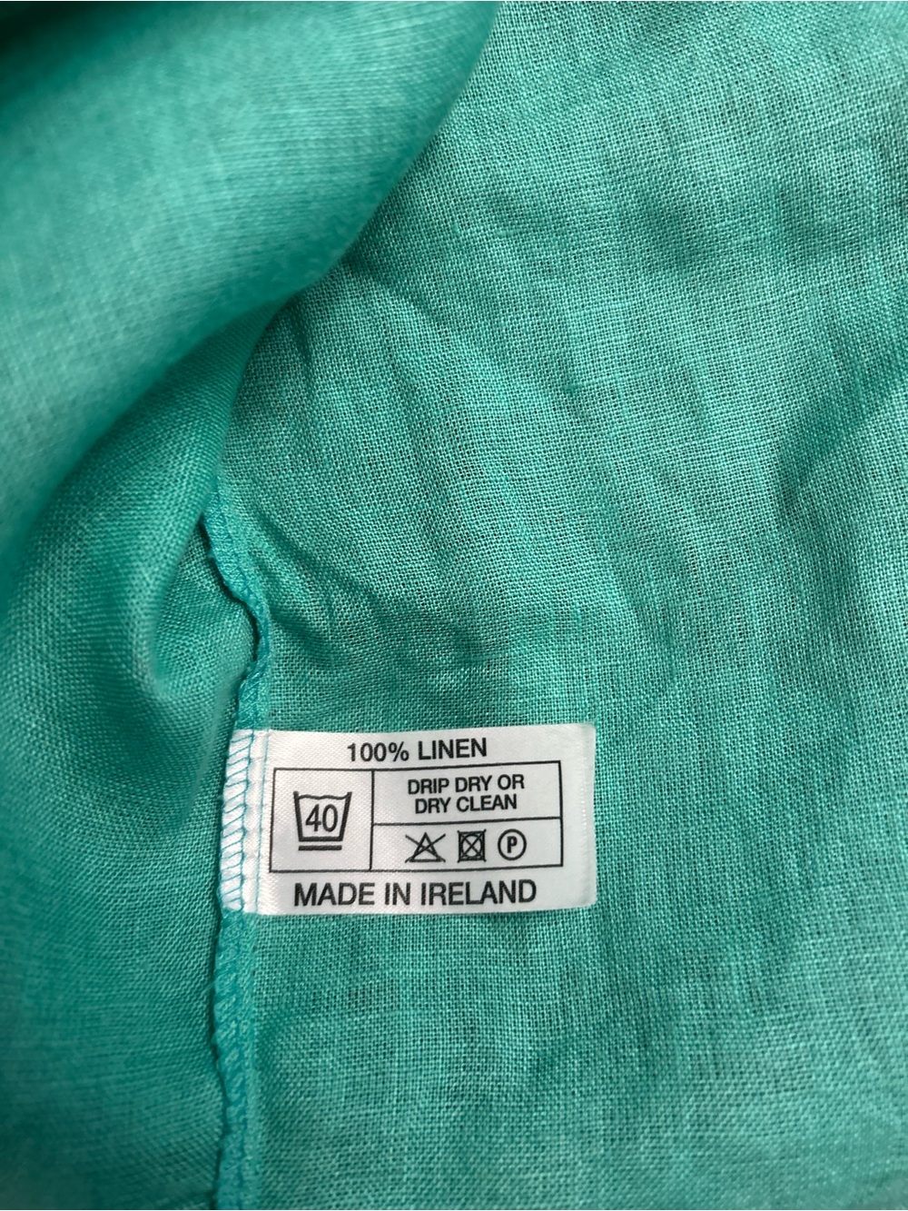 Men’s Teal Magee 1866 button-up Benbaun shirt 100% Irish Linen sizeL - Picture 6 of 6